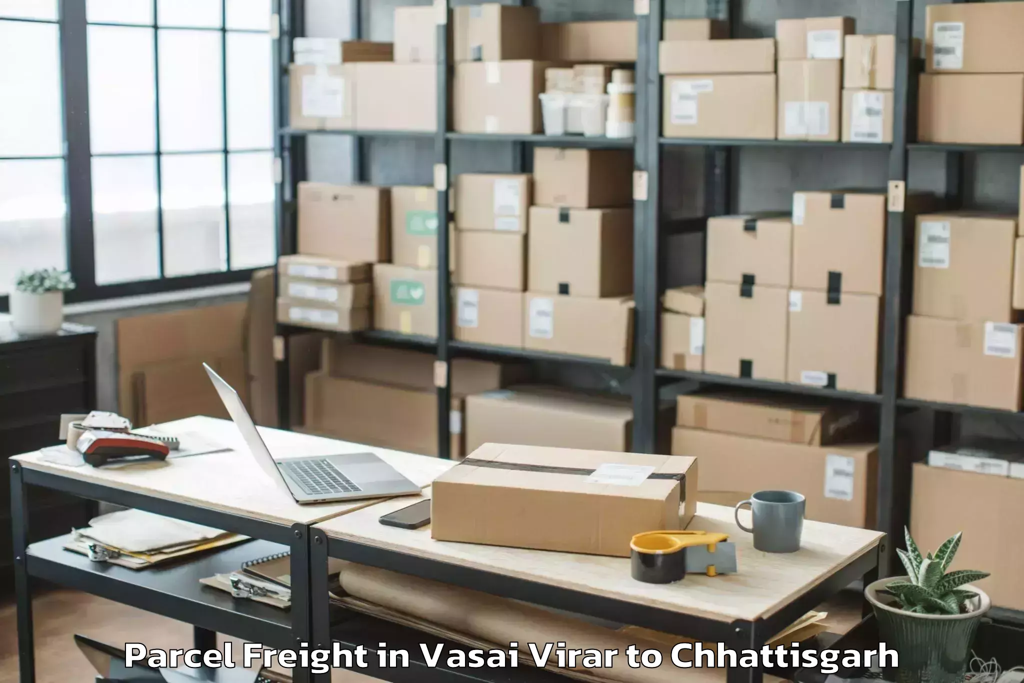 Book Your Vasai Virar to Sarangarh Parcel Freight Today